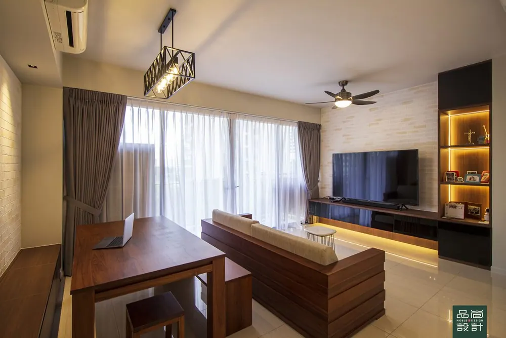 Boathouse Residences 2 Bedroom客厅，品尚设计完工项目
