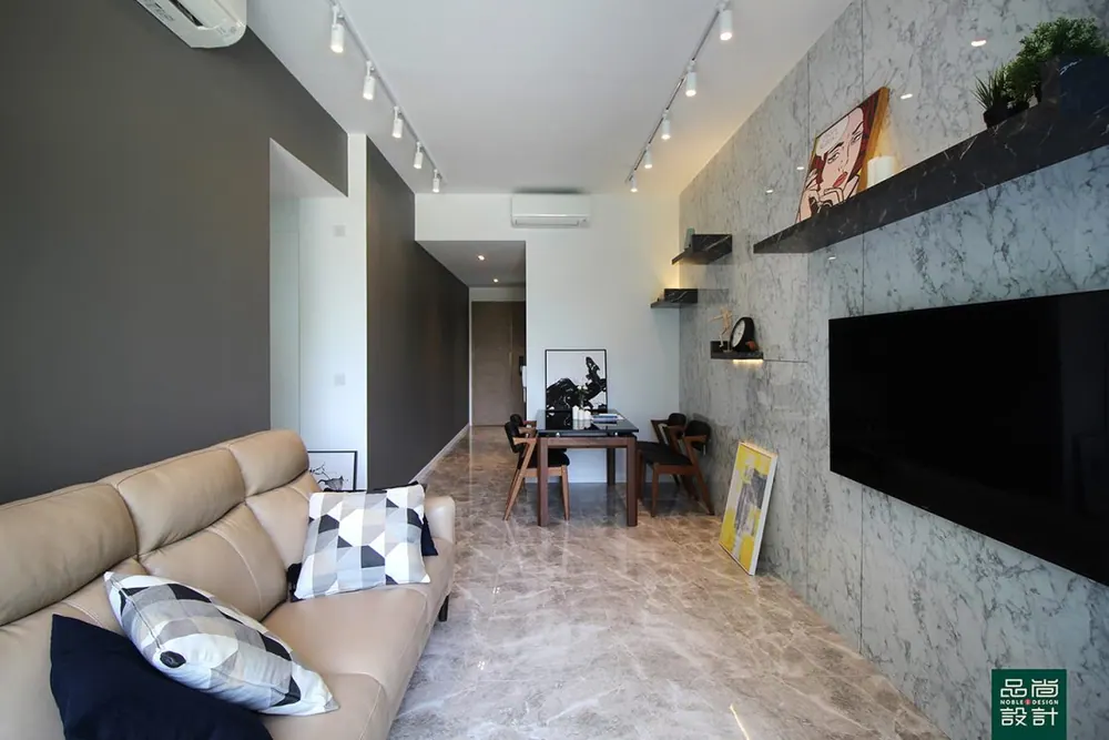The Santorini 2 Bedroom客厅，品尚设计完工项目