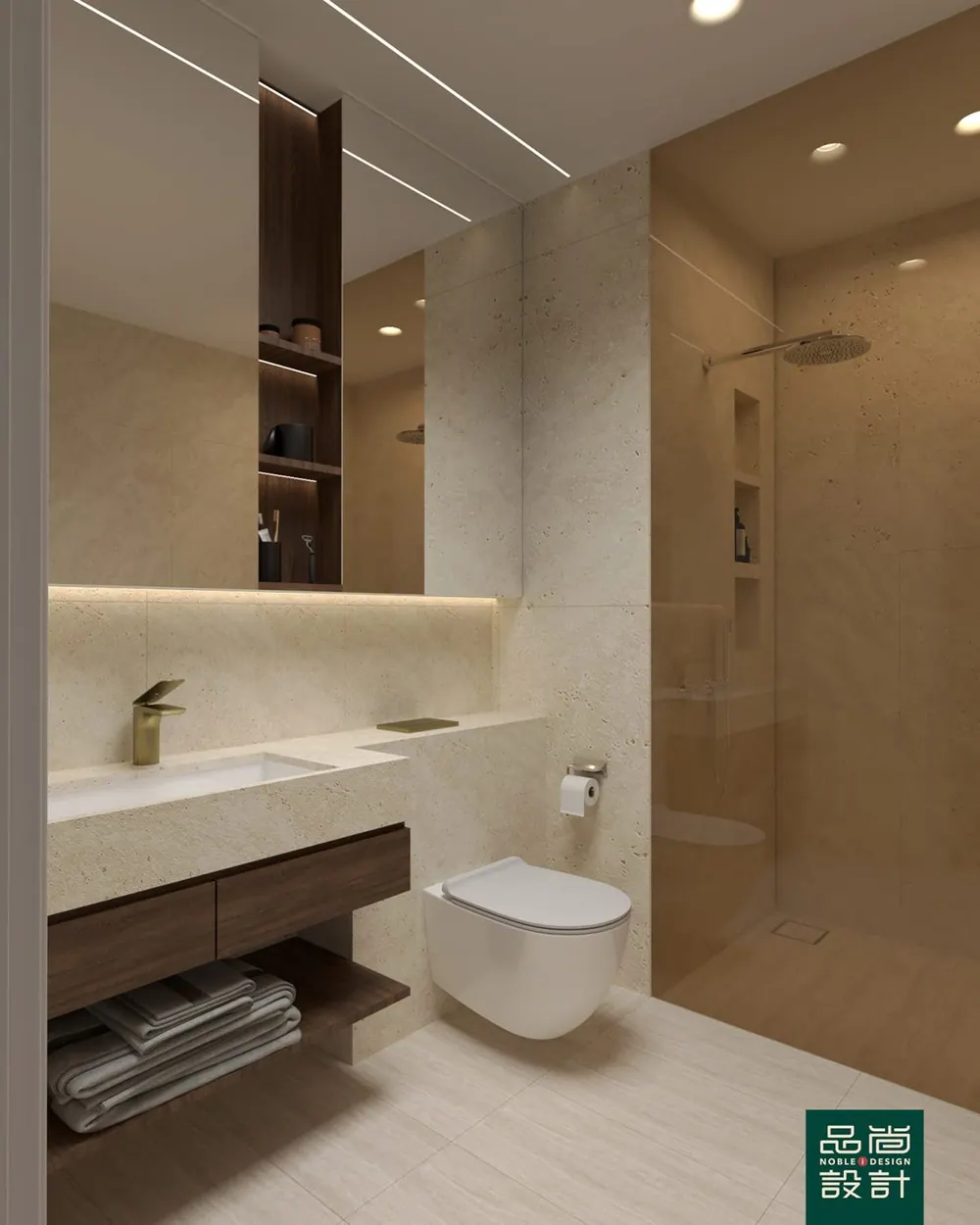 Bathroom in The Loft 3 Bedroom — interior by Noble Interior Design