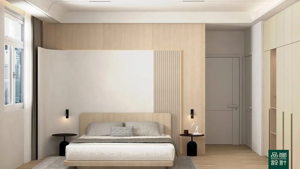 Master bedroom in The Loft 3 Bedroom — interior by Noble Interior Design