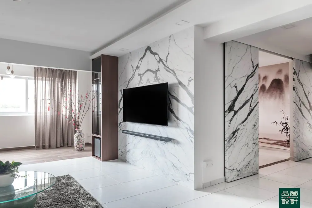 Feature wall in Pasir Ris 5-room — interior by Noble Interior Design
