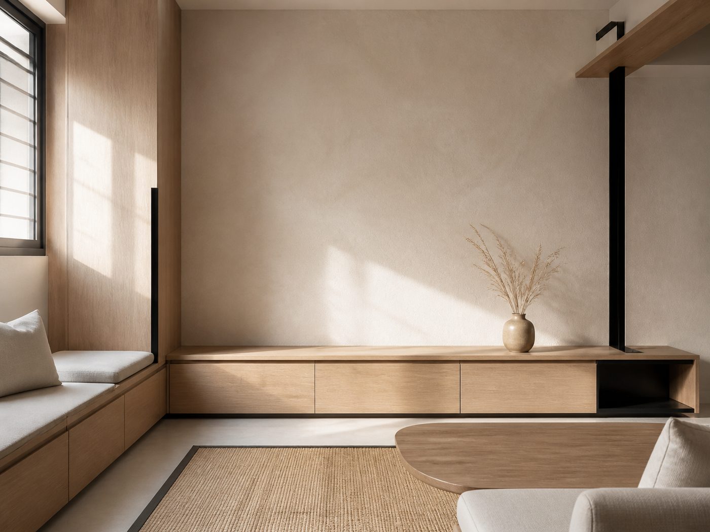 Japandi Interiors in a Singapore Flat — illustrative reference image, not a Noble project